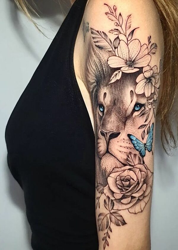 Tatuagem feminina de leão: significado, 100 desenhos majestosos
