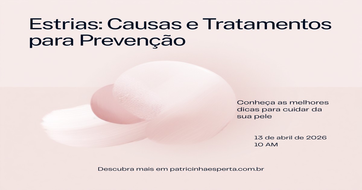 Imagem sobre estrias, causas e tratamentos para prevenção da pele.