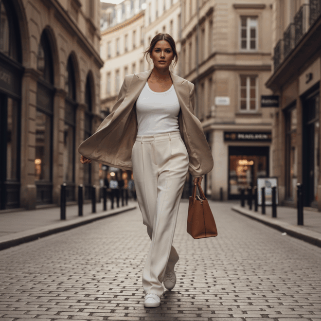 Look 1: Chic Urbano Descontraído