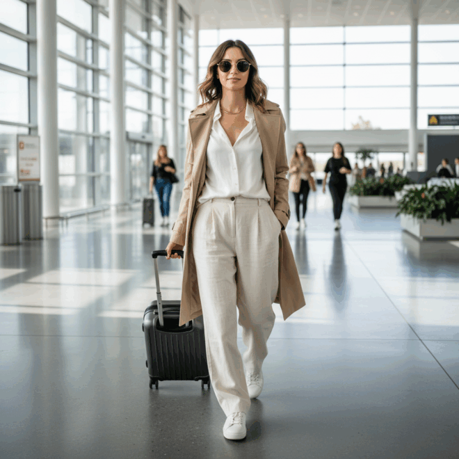 Look 1: Conforto Descomplicado no Aeroporto