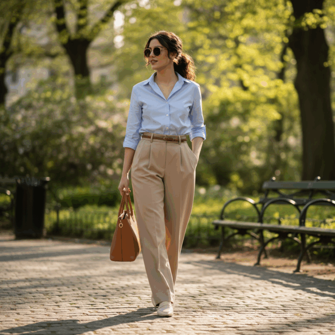 Look 1: Elegância Diurna Clássica