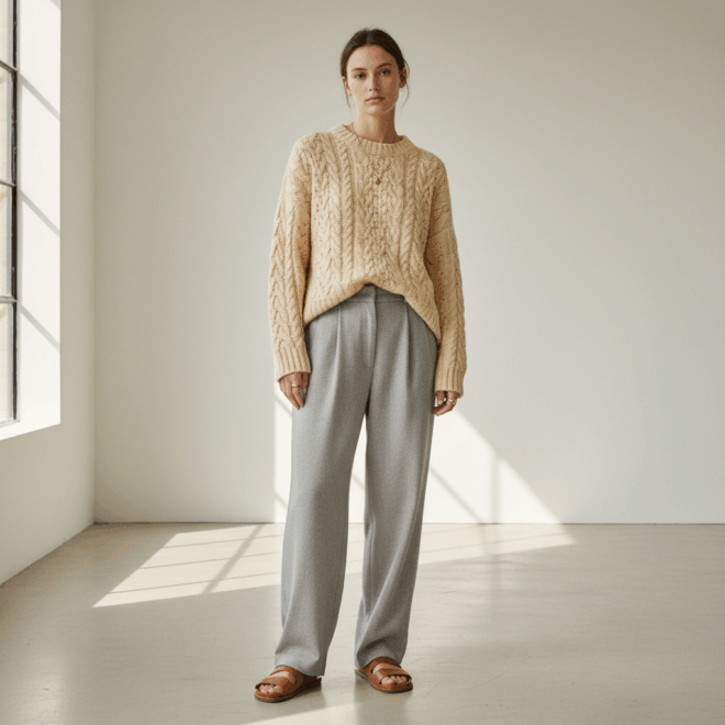 Look 2: Minimalismo Confortável