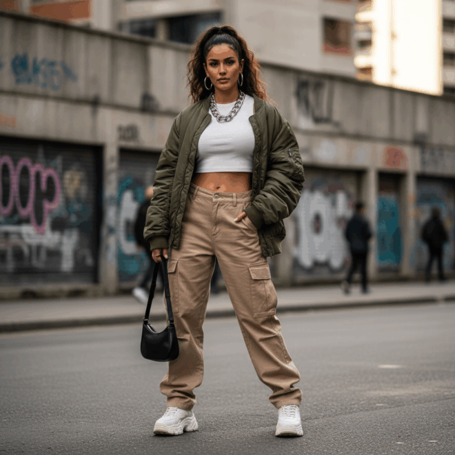 Look 2: Urbano Chique com Toque Esportivo