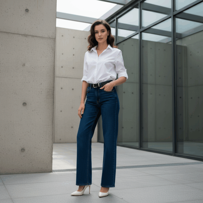 Look 2: Elegância Urbana com Wide Leg