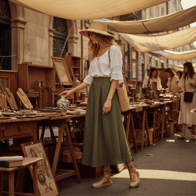 Look 2: Passeio na Feira de Antiguidades