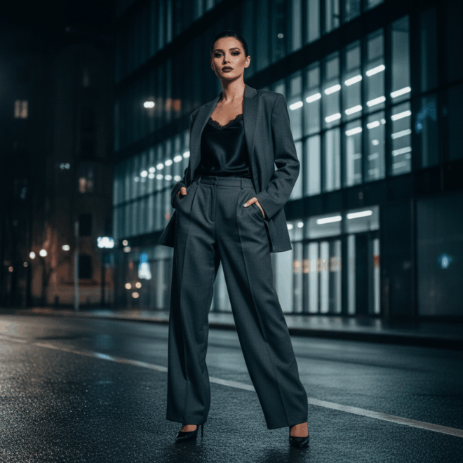 Look 3: Poder e Elegância Noturna