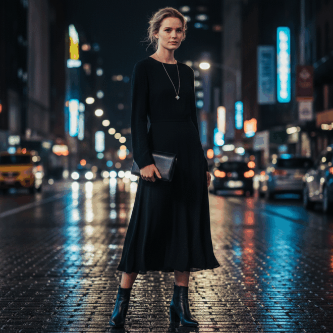 Look 4: Elegância Monocromática Noturna