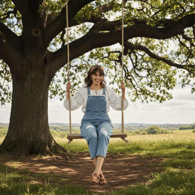 Look 5: Encanto Vintage con un Toque Moderno