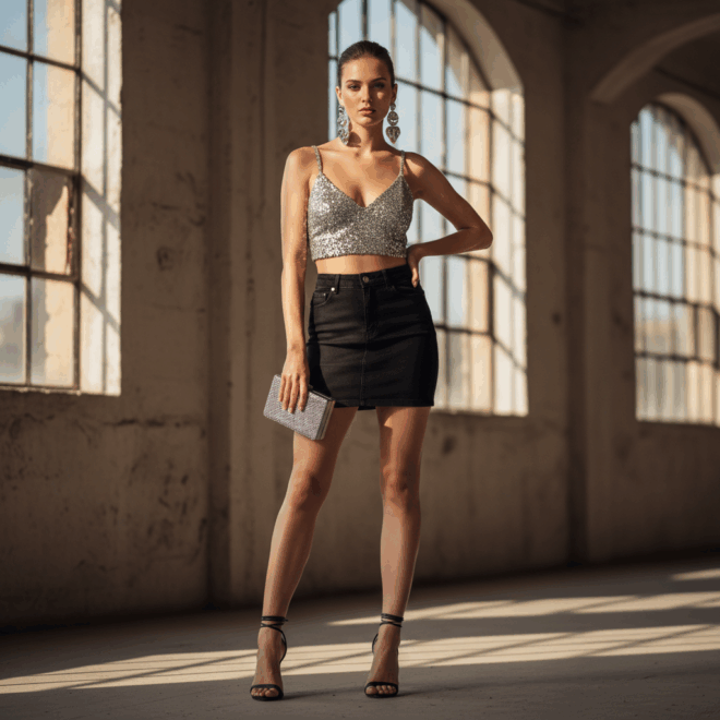 Look 5: Noite Glamorosa com Brilho