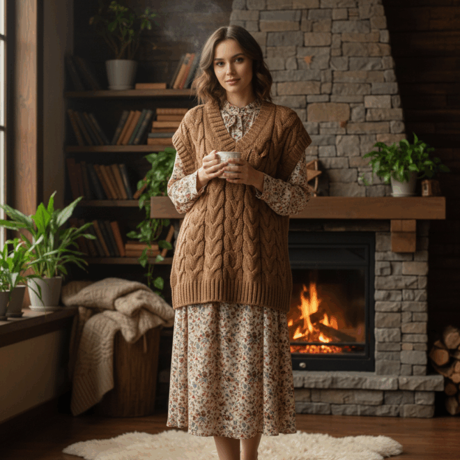 Look 6: Comodidad Acogedora para Días Frescos