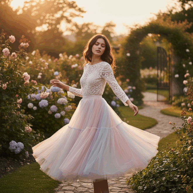 Look 6: Romantismo Aéreo