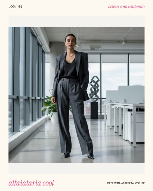 Look 1: Alfaiataria Desconstruída