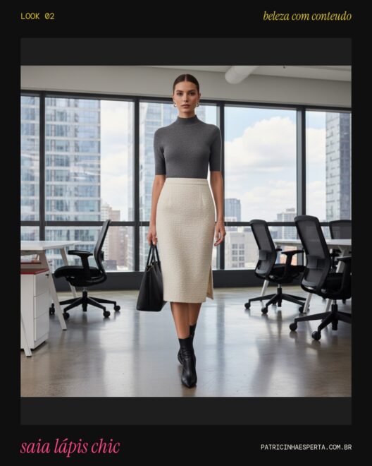 Look 2: Saia Lápis Repaginada