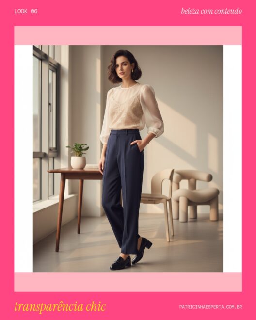 Look 6: Blusa Transparente Discreta