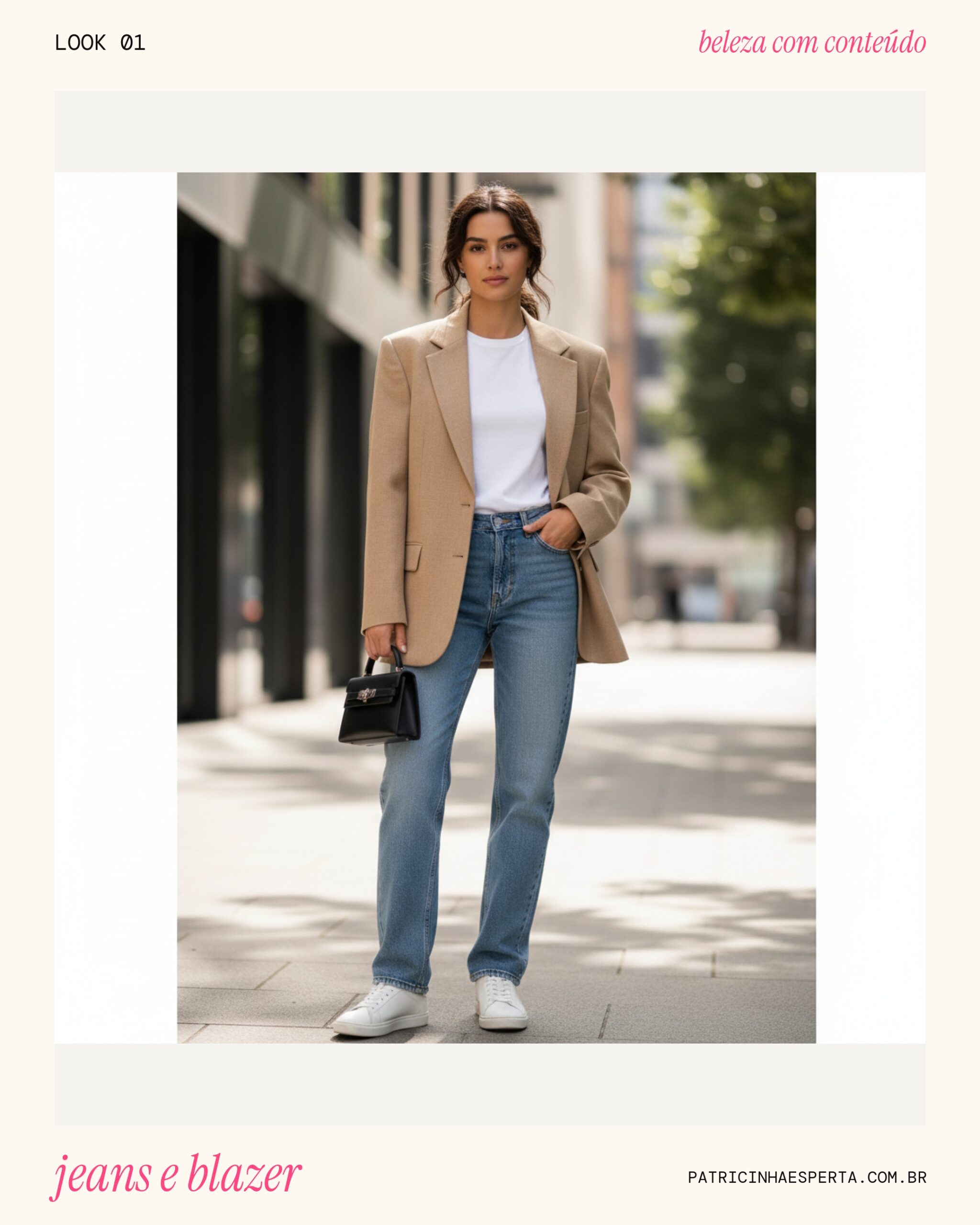 O Clássico Reinventado: Jeans Reto com Blazer Estruturado