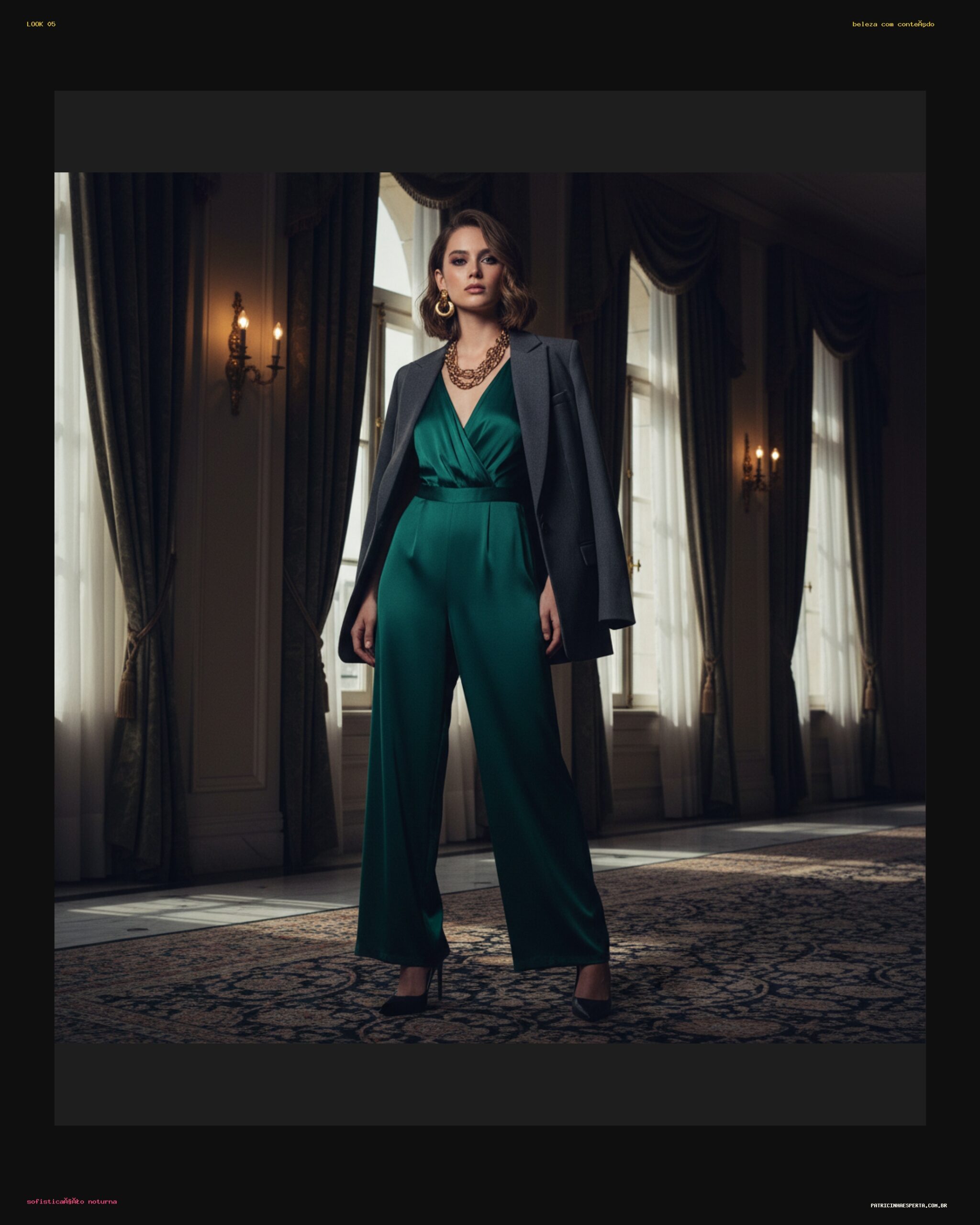 Look 5: Poder e Sofisticação Noturna