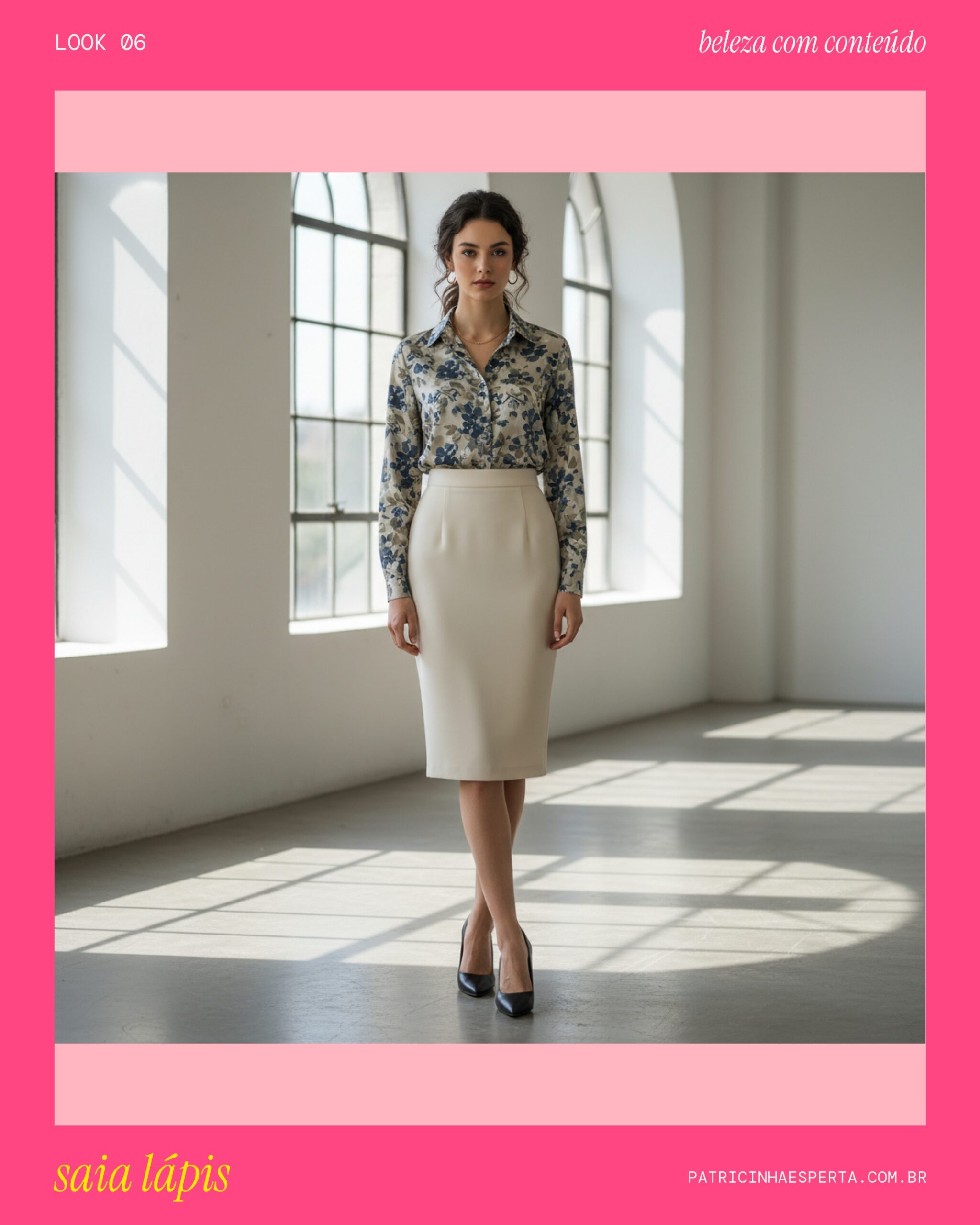 Saia Lápis e Blusa por Dentro