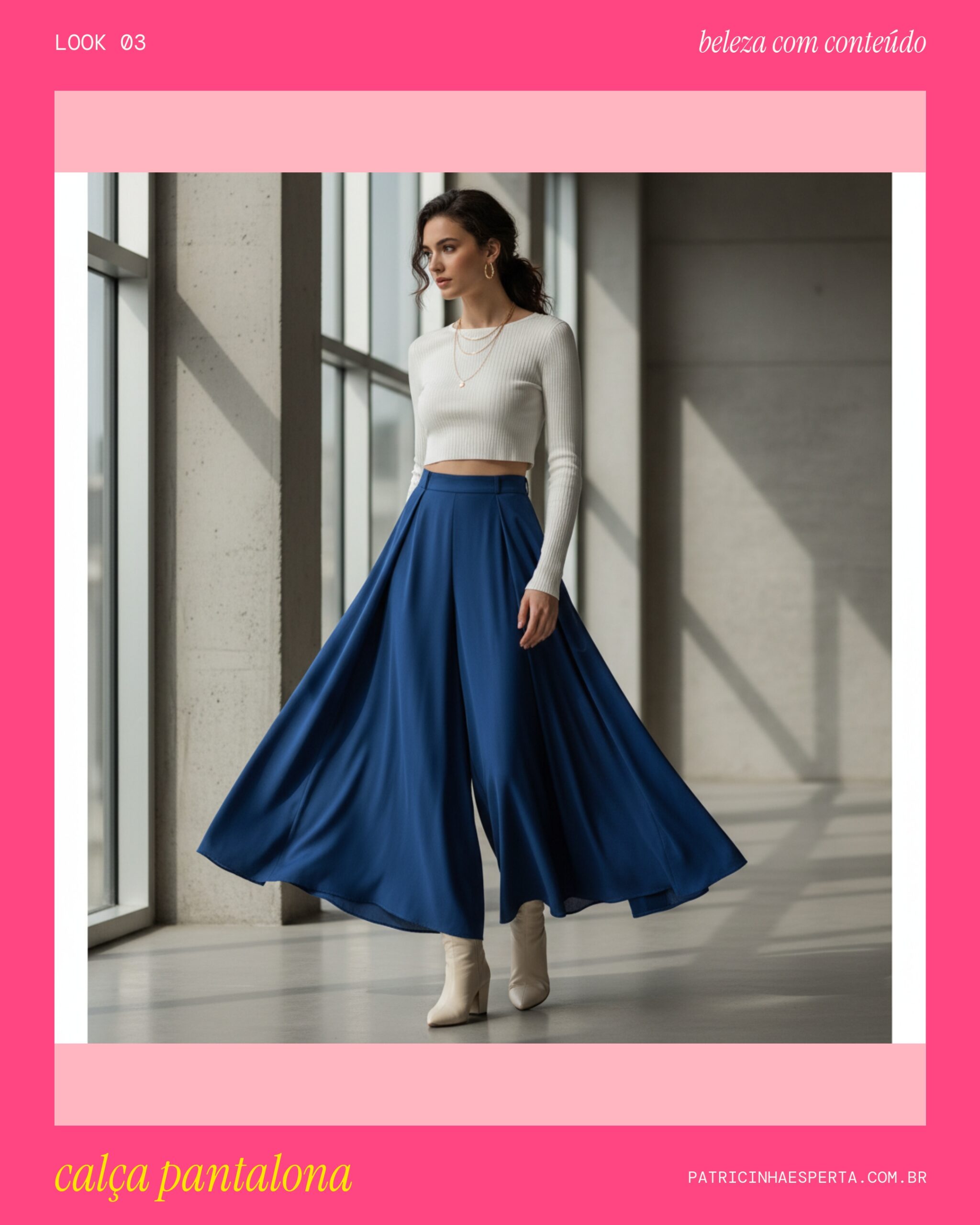 Pantalona e Cropped: Sofisticação com Proporção